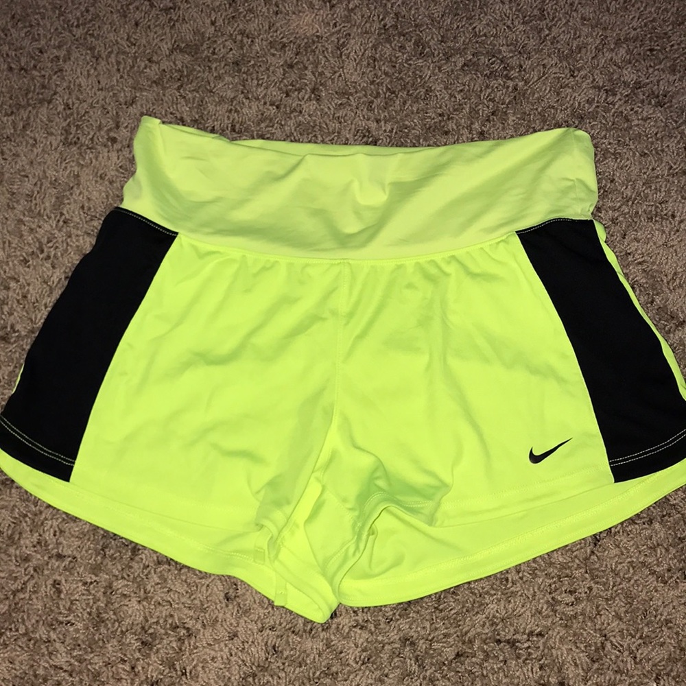 Neon yellow Nike shorts